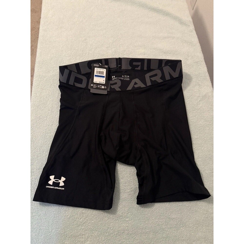Under Armour HeatGear Compression Shorts Mens XL Black Athletic Training NWT
